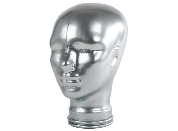 Figur hode glass sølv 21x21x29cm Forpk 4stk 