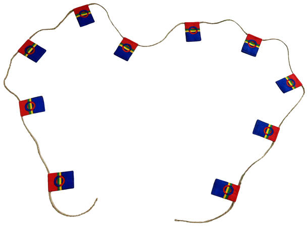 Flagg Same 10stk m/tau 200cm 5,5x4cm Flagg 100 % bomull i lenke 