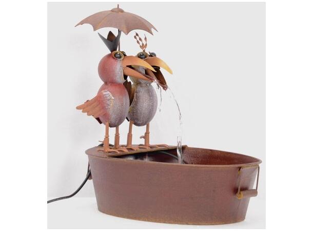 Fontene fugler metall 47,5x35,5x53 cm 