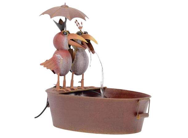 Fontene fugler metall 47,5x35,5x53 cm 