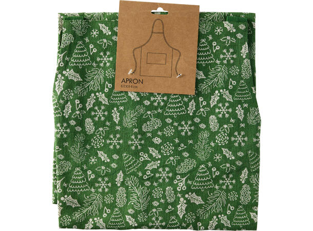 Forkle jul bomull 84x60cm 3ass Rød Grønn Sand 