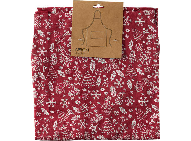 Forkle jul bomull 84x60cm 3ass Rød Grønn Sand 