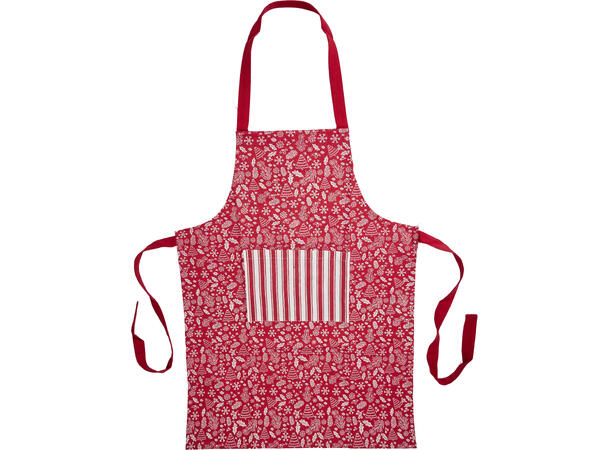 Forkle jul bomull 84x60cm 3ass Rød Grønn Sand 