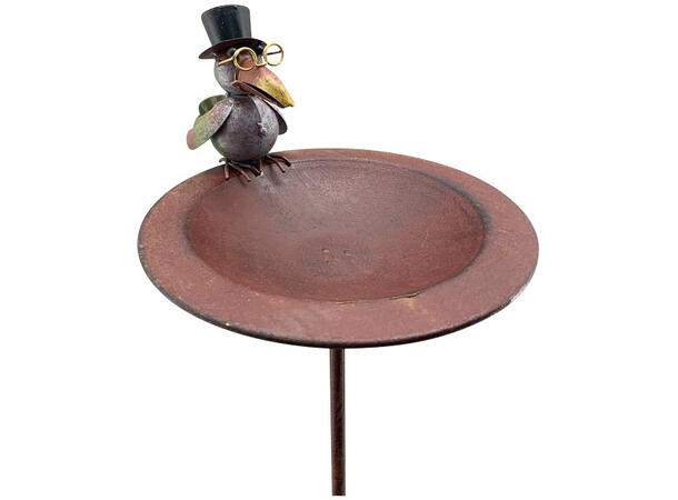 Fuglemater sort kråke metall 25x22x125cm 