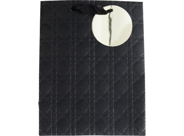 Gavepose 23x18x10cm 4ass m/bånd 4ass Sort, rosa, hvit, taupe 