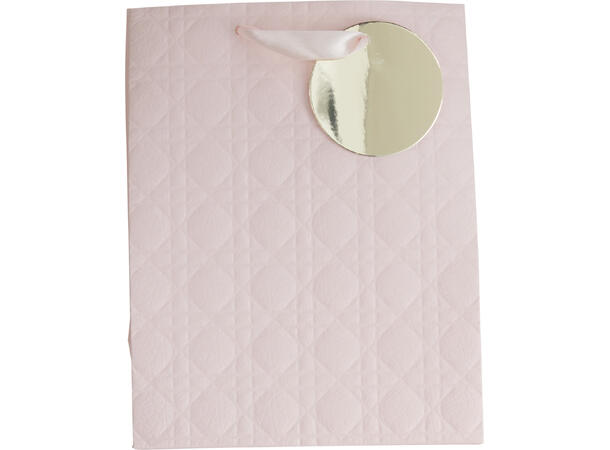 Gavepose 23x18x10cm m/bånd 4ass Forpk 24stk Sort rosa hvit taupe 