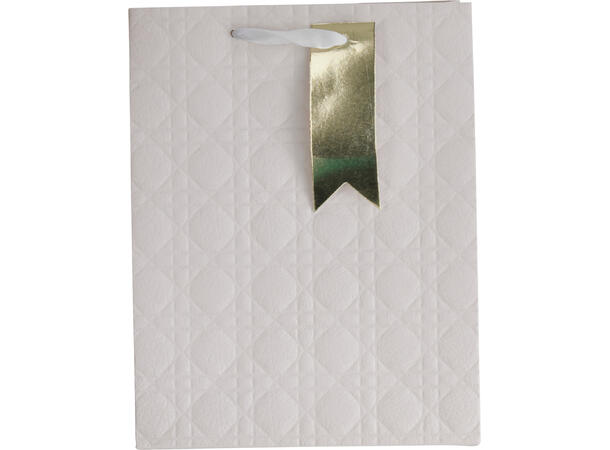 Gavepose 23x18x10cm m/bånd 4ass Forpk 24stk Sort rosa hvit taupe 