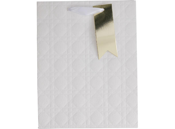 Gavepose 23x18x10cm m/bånd 4ass Forpk 24stk Sort rosa hvit taupe 