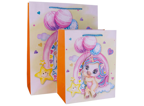 Gavepose Unicorn 18x23x10cm 4ass Forpk 12stk 