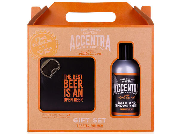 Gavesett 150ml Dusjsåpe Brikker Fl.åpner Amberwood Vegansk Uten parabener/SLES 