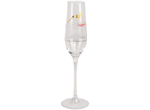 Glass champagne Livet må leves 24cm Illustrasjon: Sølje Bergman 
