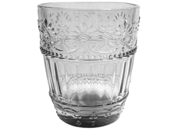 Glass klart mønstret glass 8x10,5cm Verrerie 