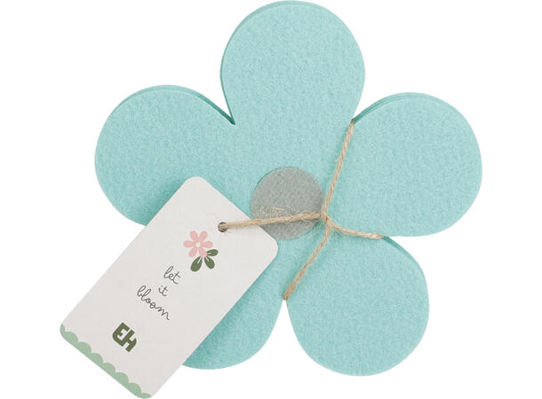 Glassbrikker filt ass blomster 13cm 4stk 