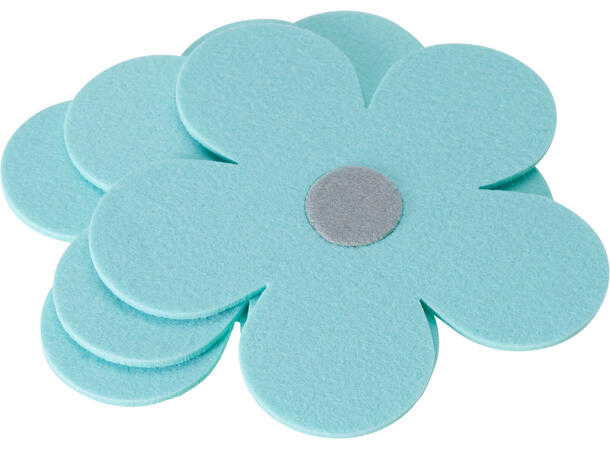 Glassbrikker filt ass blomster 13cm 4stk 