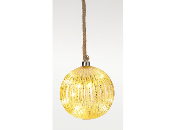 Glasskule henge 15 LED-pærer 17cm 3ass Batteri 2xAAA ikke inkl Timer 8/16t 