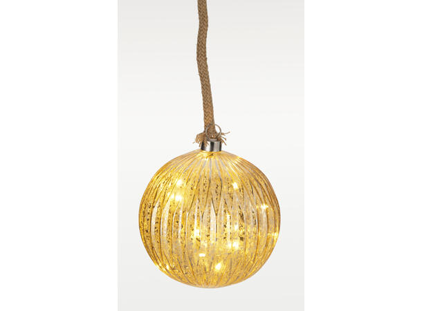 Glasskule henge 15 LED-pærer 17cm 3ass Batteri 2xAAA ikke inkl Timer 8/16t 