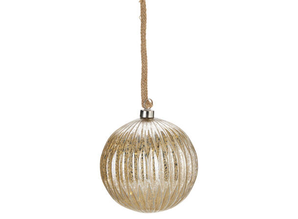 Glasskule henge 15 LED-pærer 17cm 3ass Batteri 2xAAA ikke inkl Timer 8/16t 