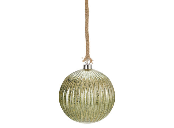 Glasskule henge 15 LED-pærer 17cm 3ass Batteri 2xAAA ikke inkl Timer 8/16t 