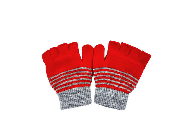 Hanske rød m/snømann til barn 80% akryl, 15% lin, 5% elastan 