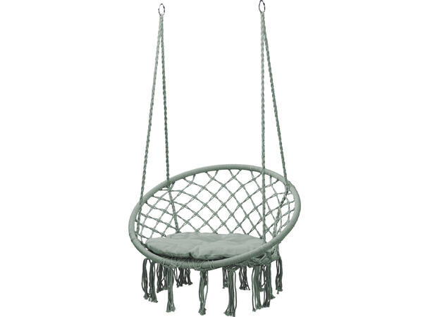 Hengestol stålramme grønn tekstil 80cm Pulverlakkert stålramme dia 80/60xh108cm 