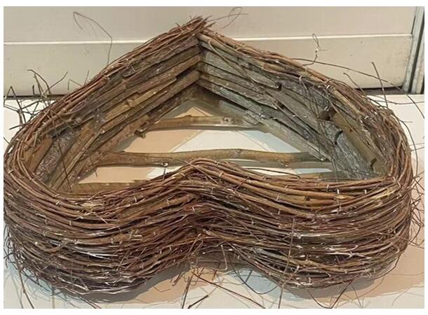 Hjerte flettet 26x24x8cm 36x34x9cm s/2 