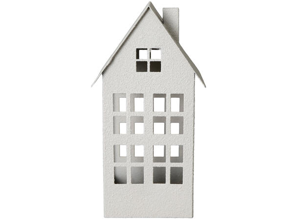 Hus telys beige metall 10,5x11x22cm Til telys og led telys 