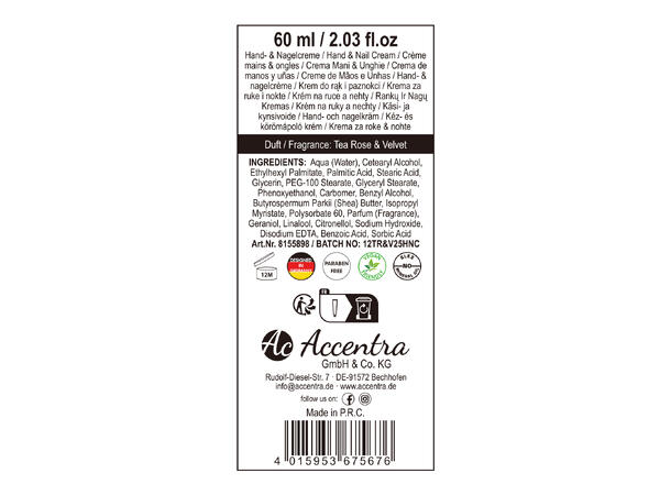 Hånd- og neglkrem 60ml tube 3ass Display 72stk. Vegansk 