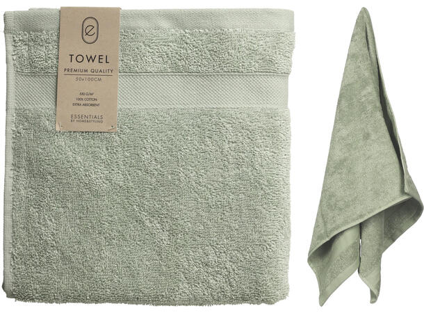 Håndkle 50x100cm lysegrønn 100% Bomull 550g/m 