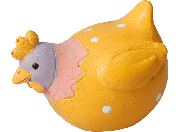 Høne påske polyresin 7,5x5x5,5cm 4 ass Vekt:60g 