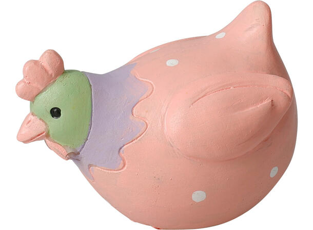 Høne påske polyresin 7,5x5x5,5cm 4 ass Vekt:60g 