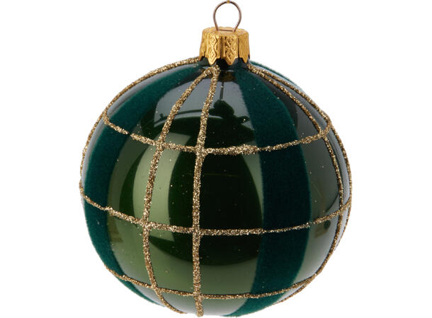 Julekule munnblåst rød/grønn 8cm 4ass Display 12stk. Håndlaget i Ukraina 