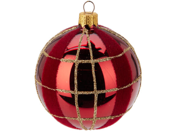 Julekule munnblåst rød/grønn 8cm 4ass Display 12stk. Håndlaget i Ukraina 