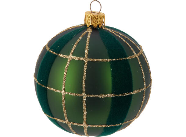 Julekule munnblåst rød/grønn 8cm 4ass Display 12stk. Håndlaget i Ukraina 