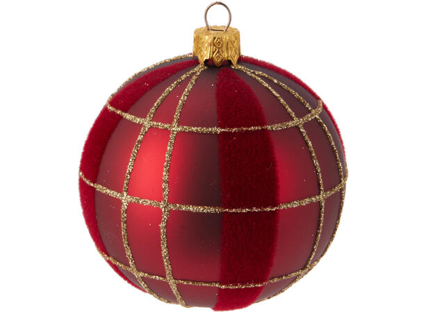 Julekule munnblåst rød/grønn 8cm 4ass Display 12stk. Håndlaget i Ukraina 