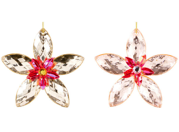 Julepynt julerose henge PE 11cm 2ass Display 30stk 