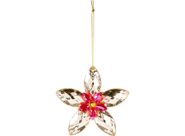 Julepynt julerose henge PE 11cm 2ass Display 30stk 