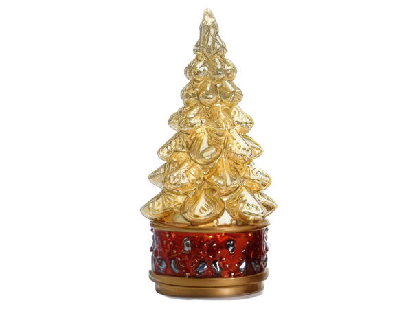 Juletre LED roterende gull glass 12x27cm Batteri:3xAA Timer 6timer on/18timer off 