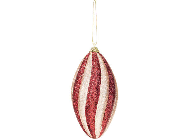 Juletrekule dråpe burgunder 10cm 2ass Display 12stk Julekuler av polyfoam 