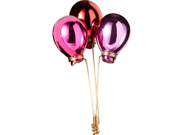 Juletrepynt ballong glass klyp 13cm 4ass Display 12stk 