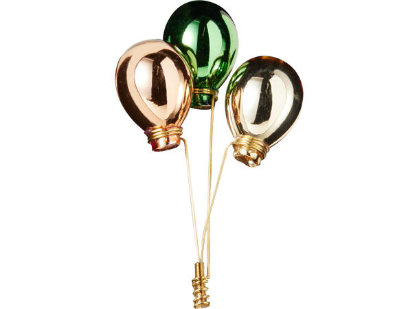 Juletrepynt ballong glass klyp 13cm 4ass Display 12stk 