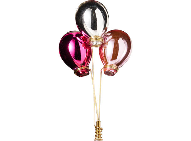 Juletrepynt ballong glass klyp 13cm 4ass Display 12stk 