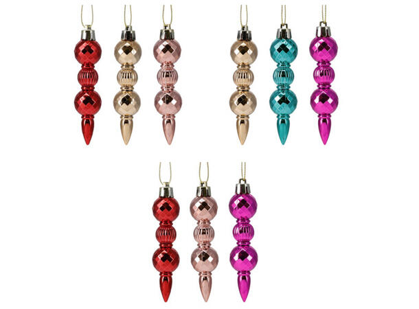 Juletrepynt hengedekor 10cm 3stk 