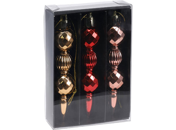 Juletrepynt hengedekor 10cm 3stk 