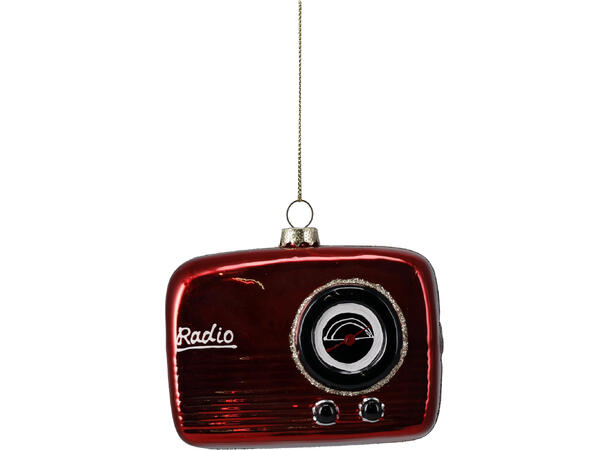 Juletrepynt radio glass 10,5cm 2ass Display 12stk 