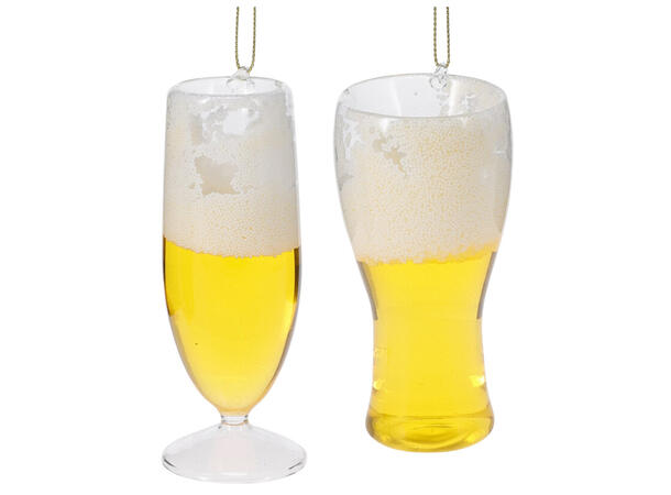 Juletrepynt ølglass glass 11cm 2ass Display 12stk 