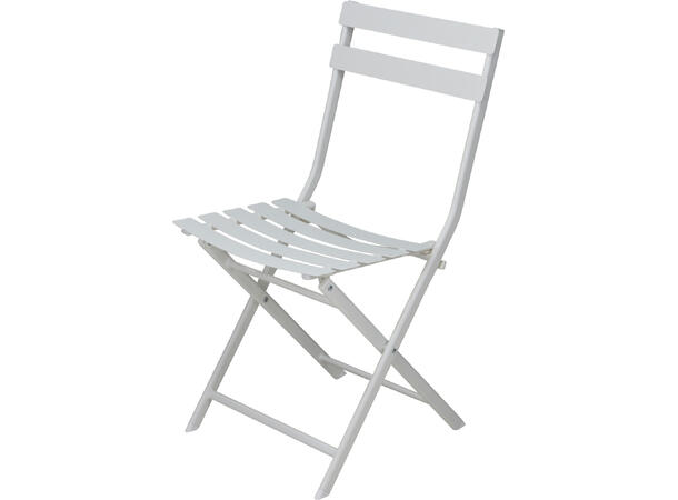 Kafésett hvit metall bord og 2 stoler Bord 60x71cm Stol: 50x42x81cm 