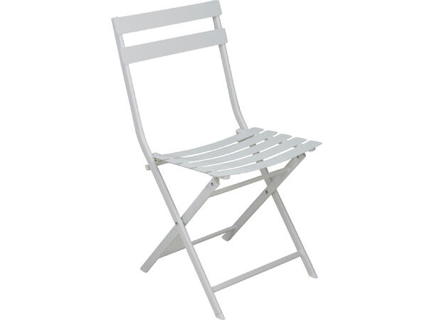 Kafésett hvit metall bord og 2 stoler Bord 60x71cm Stol: 50x42x81cm 