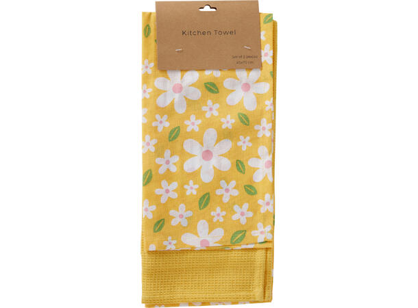 Kjøkkenhåndkle sommer 2 stk 70x45cm 3ass 