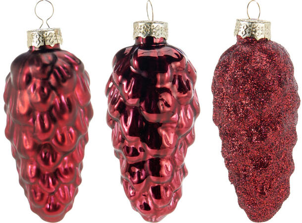 Kongler glass burg 8,6cm 9stk 9 stk i sort gaveeske 