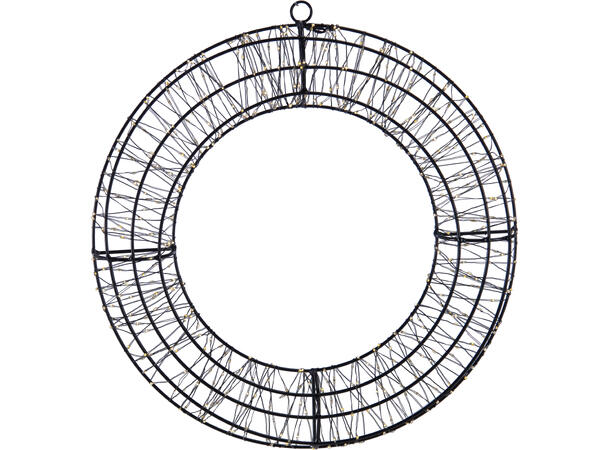 Krans LED Lysring 480 pærer 38cm dimbar IP44 Dimmer Timer 6/18t 